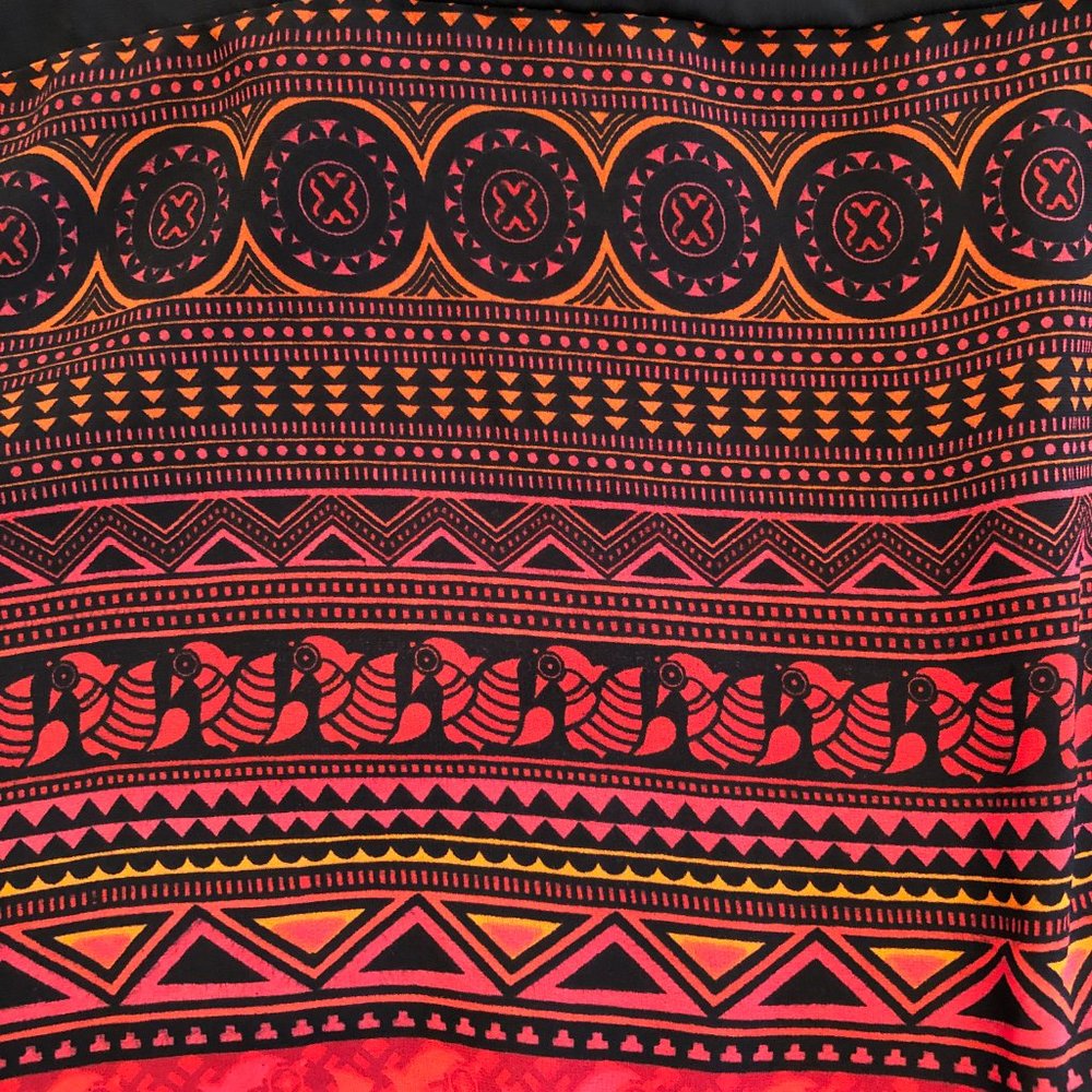 Global Desi Black Red Sheer Boho Crop Blouse | XS - Picture 7 of 10